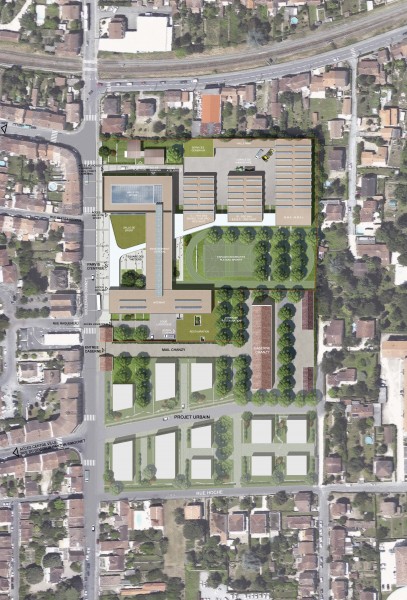 Plan de masse - Lycée Hélène Duc / TLR Architecture