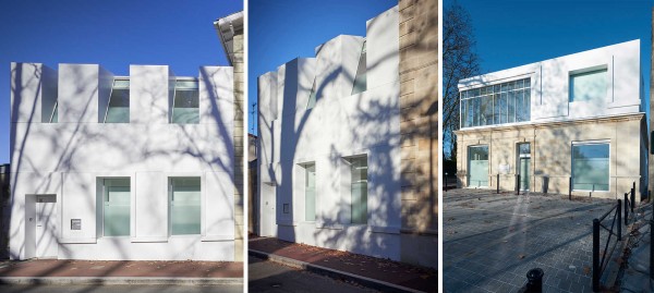 Vue de la façade en Corian / Bupa Architectures  |  Cabinet Dentaire