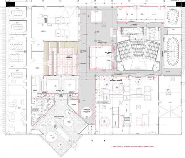 showroom lectra - plan projet / a_traits architecture