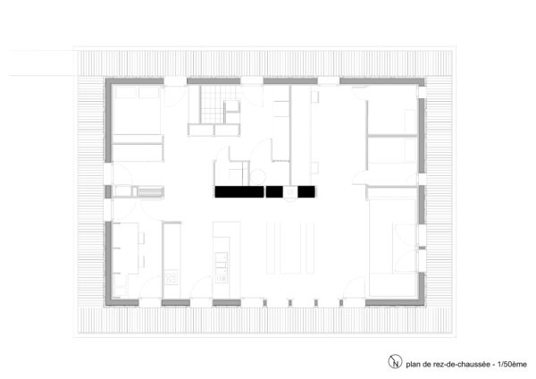 Plan du rez-de-chaussée / Atelier du Rouget