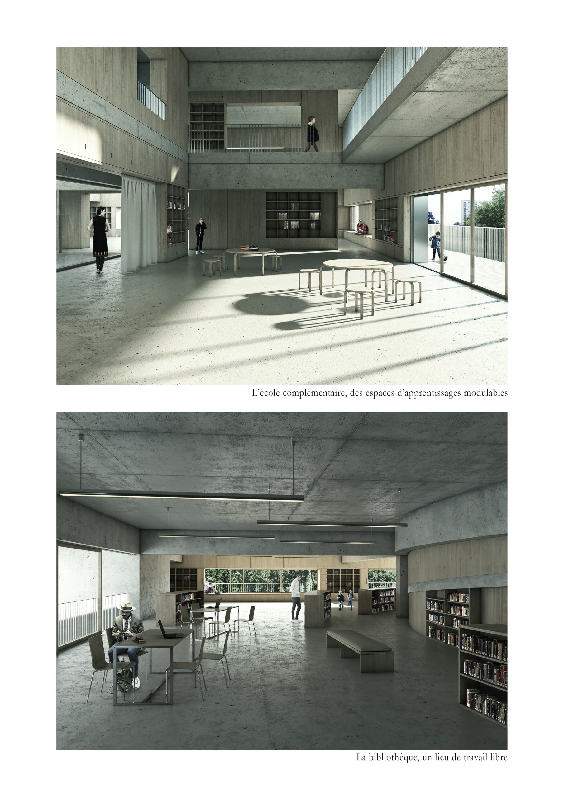 Image d'une classe et de la biblitohèque / Gautier BAUFILS & Gaspard JOURNET