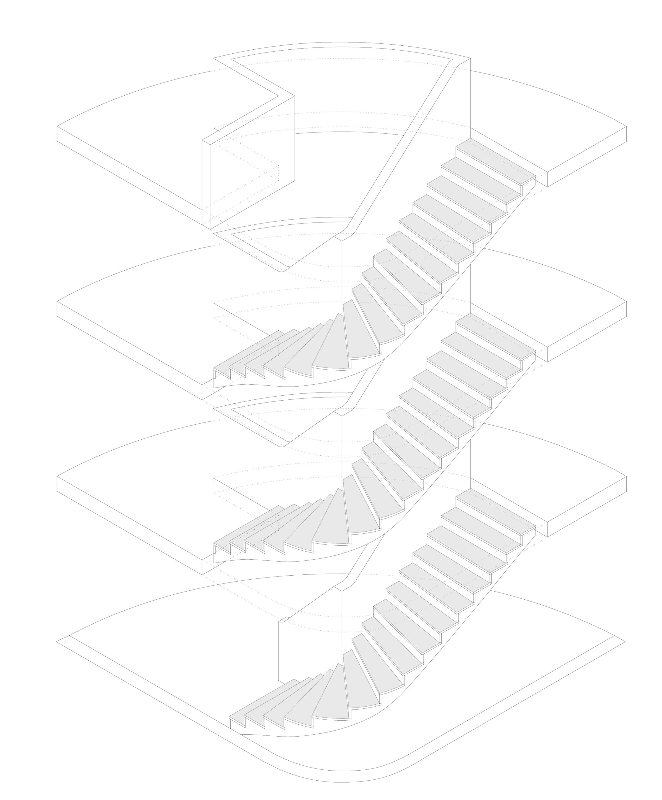 Axonométrie escaliers / FMAU