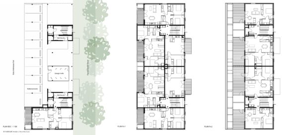 Plans RDC R+1 et R+2 / Fabrique Atelier d'Architecture 