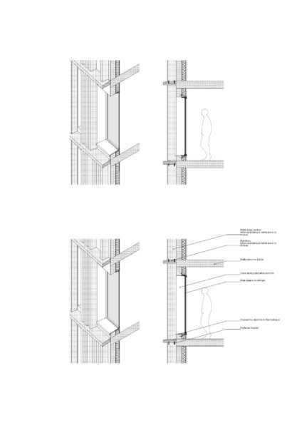Détail constructif de la façade de l'extension / © Atelier Cambium