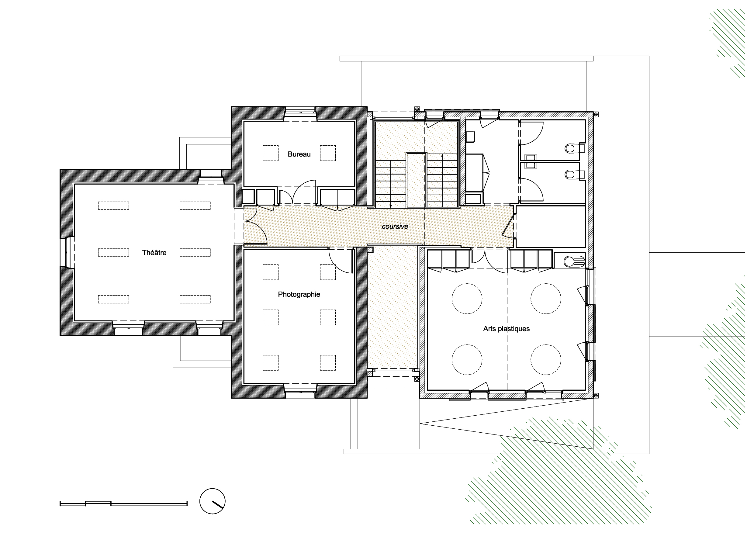 Plan du premier étage / Tratteggio architecture