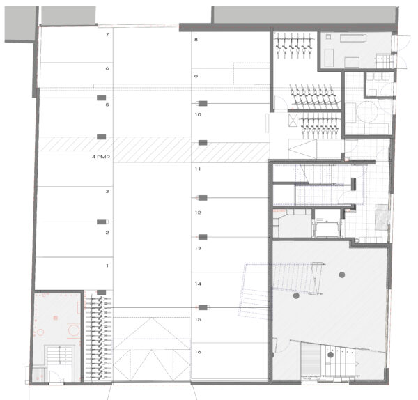 Plan de niveau d'accès à l'immeuble / Bulle Architectes
