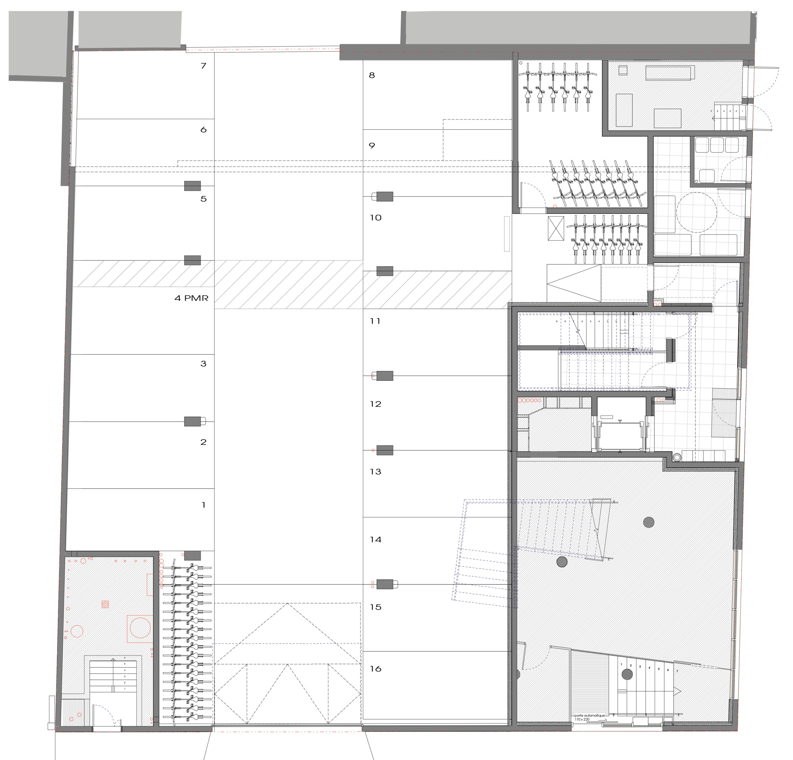 Plan de niveau d'accès à l'immeuble / Bulle Architectes