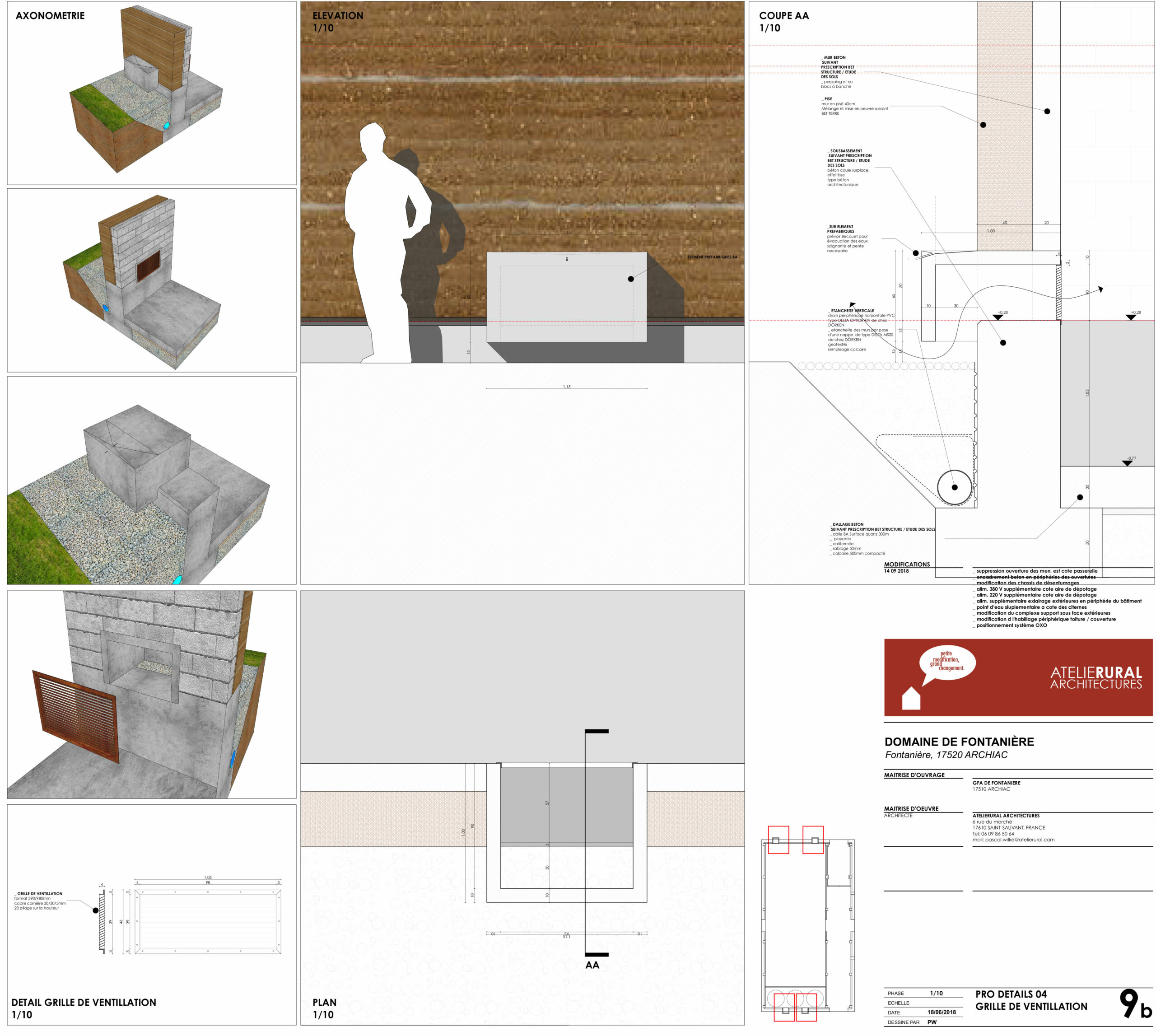 DETAIL GRILLE VENTILLATION / Atelierural Architectures