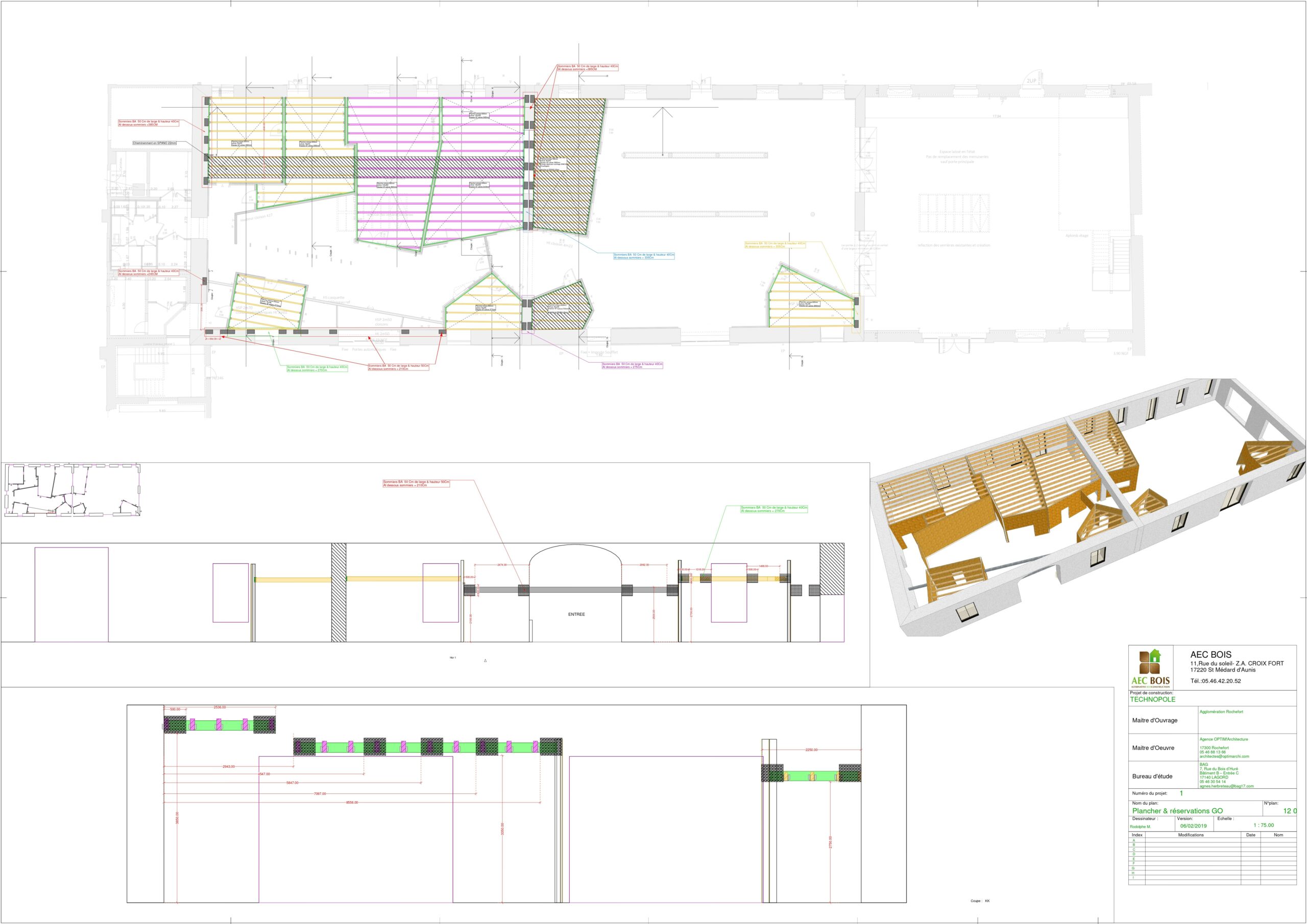 Plancher bois plans techniques  / Optim'Architecture