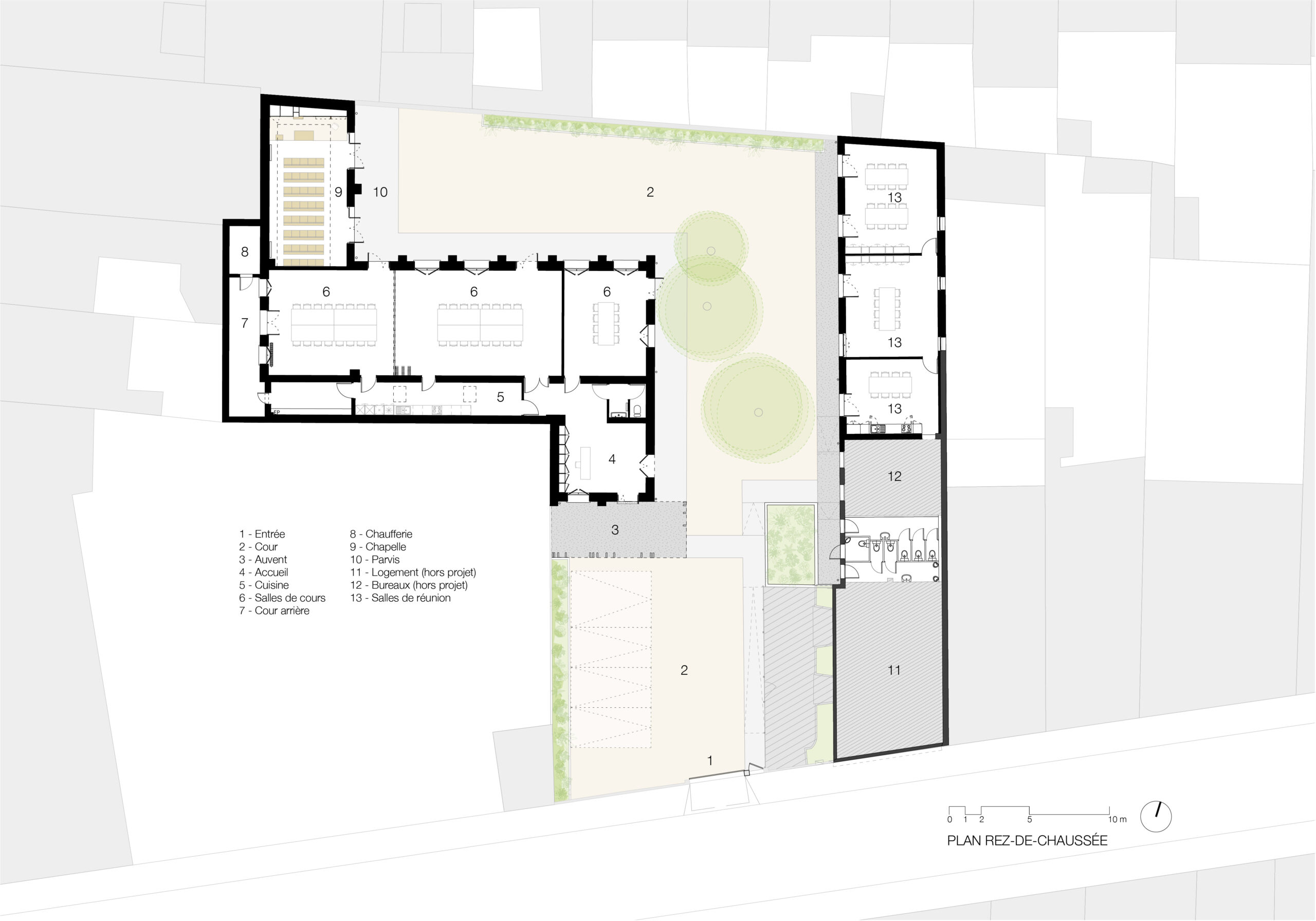 Plan rez-de-chaussée / Lauren Havel & Mathias Cisnal Architectes