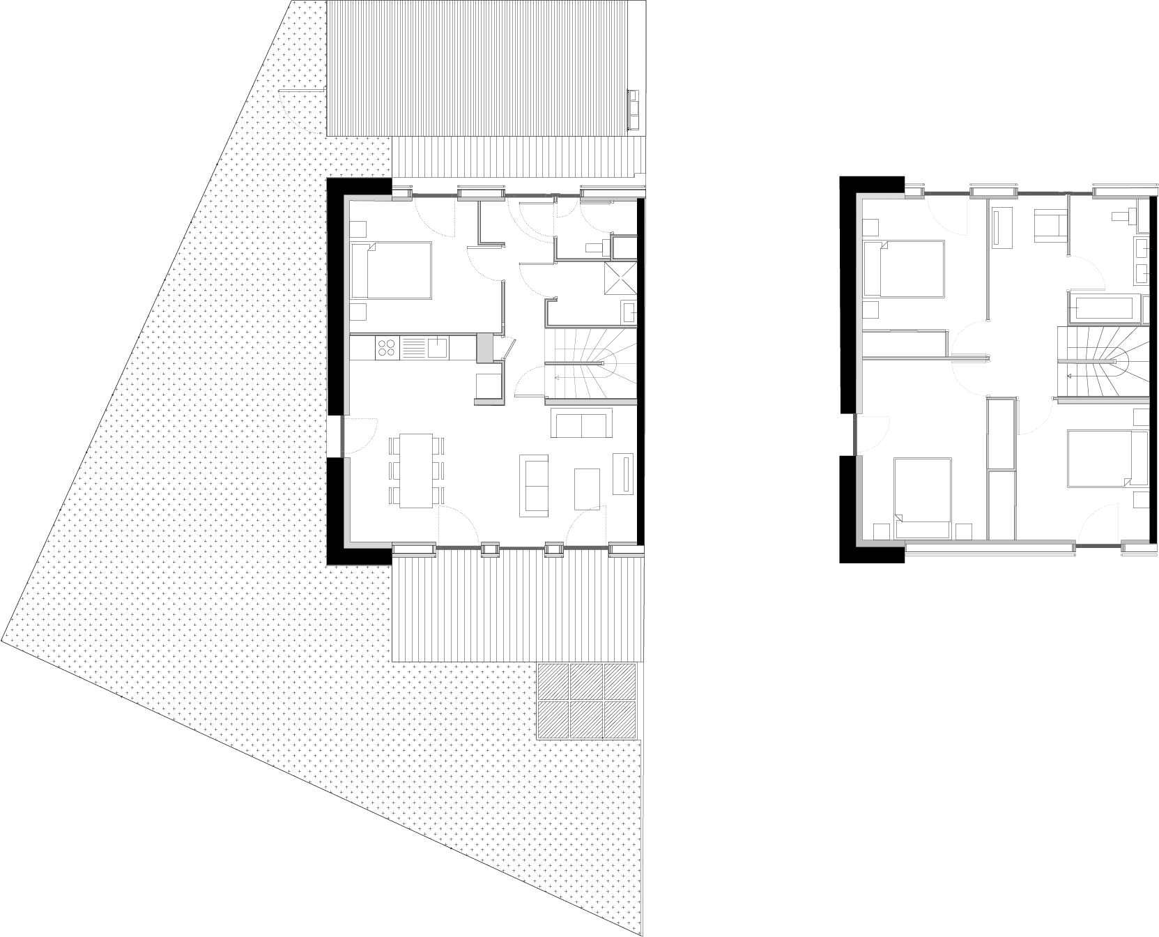 Plan d'un des duplex du bâtiment A / Atelier du Rouget Simon Teyssou & associés