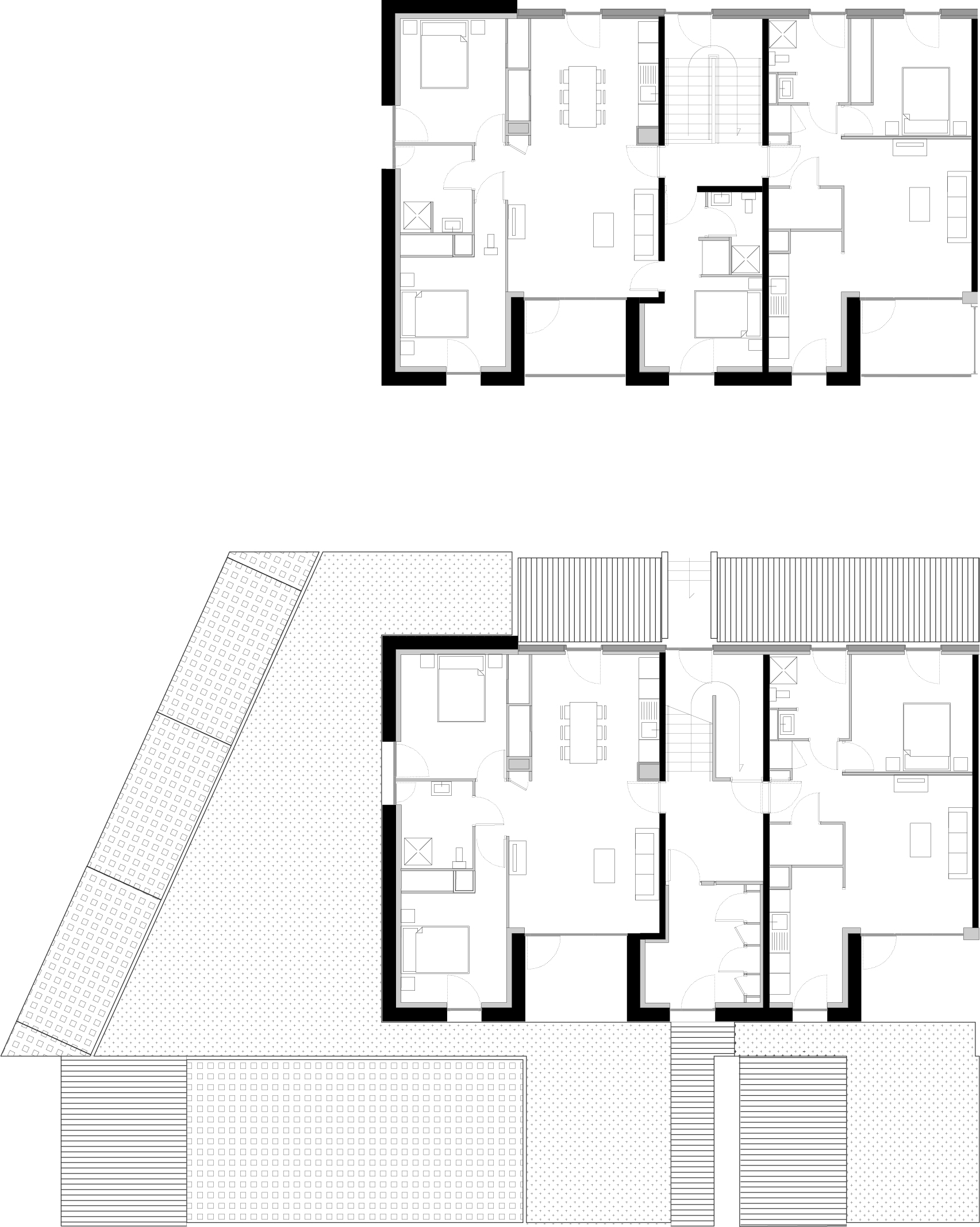 Plan d'un des duplex du bâtiment B / Atelier du Rouget Simon Teyssou & associés