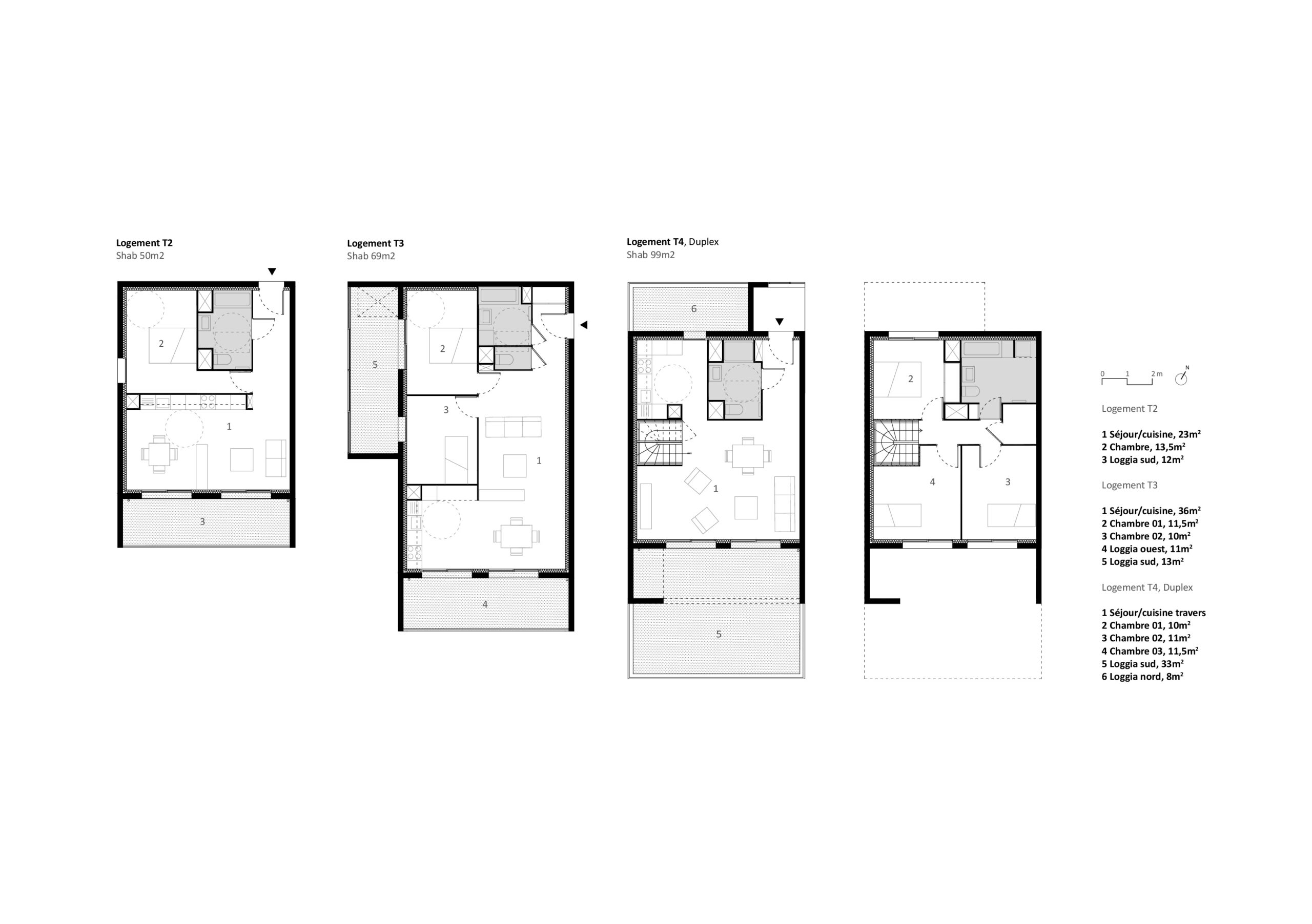 Plan logements / GUIRAUD MANENC GAULT sas d'Architecture